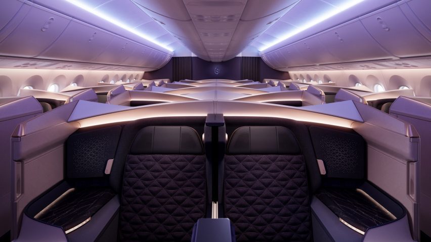 Business class Riyadh Air cabin interior by PriestmanGoode