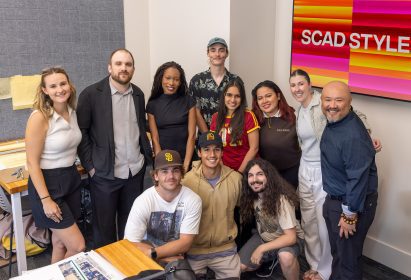 Ben Dreith and Dominique Petit-Frère meeting SCAD students