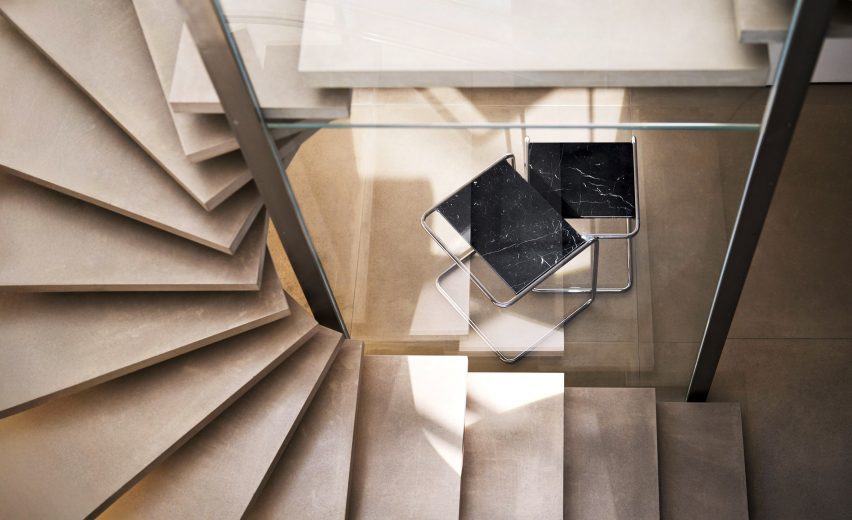 View of Thonet tables from above