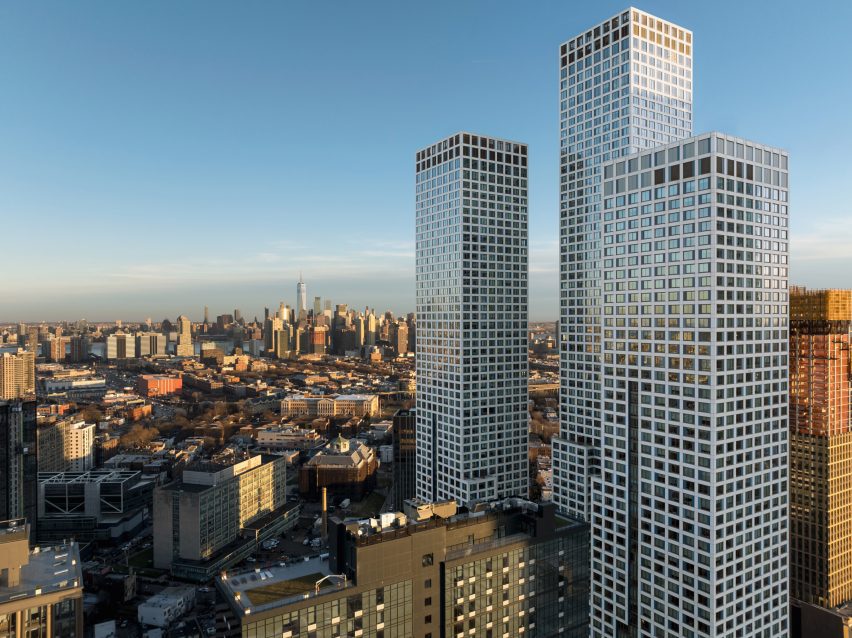 Three skyscrapers in New Jersey