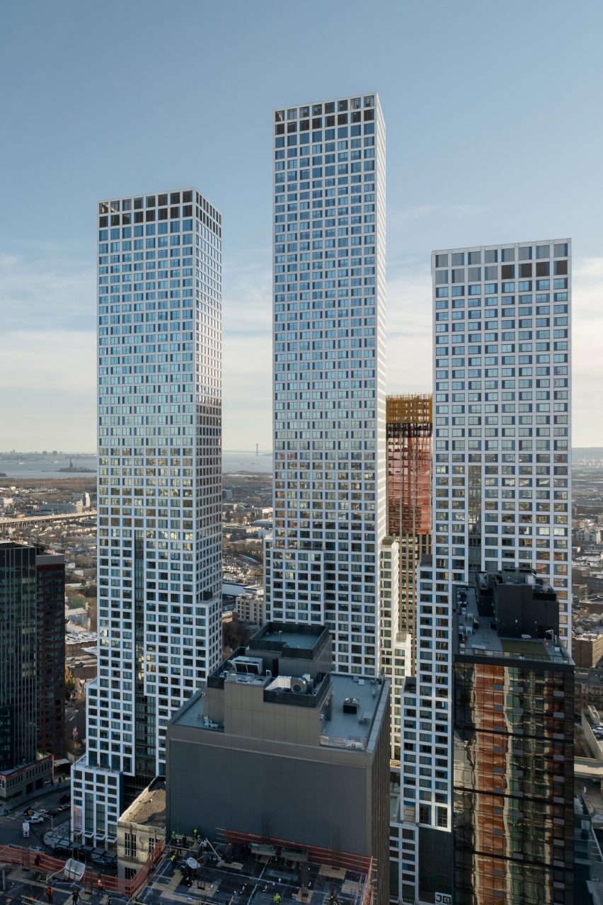 Three skyscrapers in New Jersey