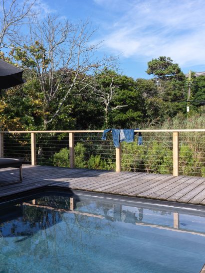 Swimming pool against natural surroundings of Fire Island Pines