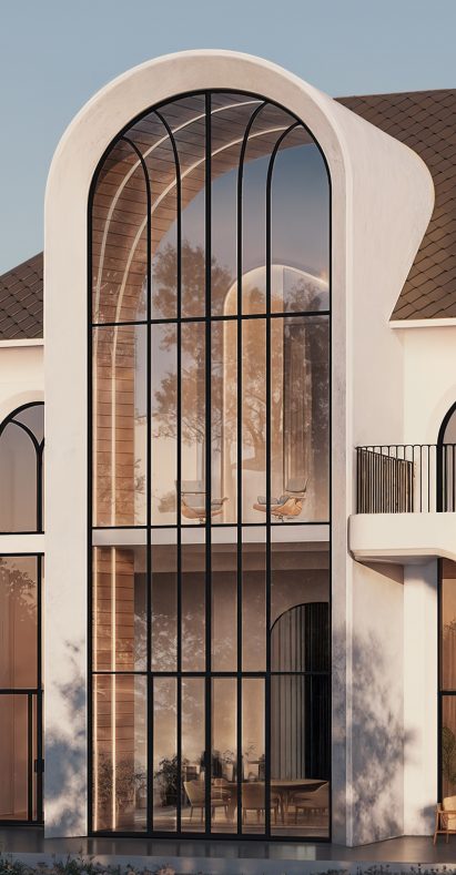 Visualisation of a large arched window