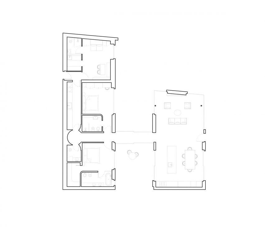 Floor plan of Lake Como Villa by Tuckey Design Studio