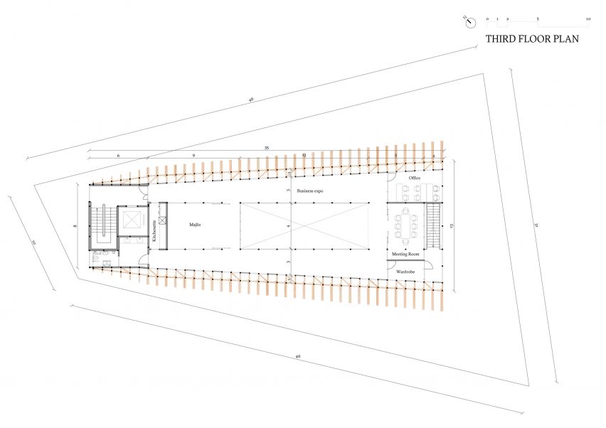 Plan of Bahrain National Pavilion by Lina Ghotmeh