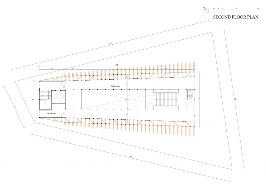 Plan of Bahrain National Pavilion by Lina Ghotmeh