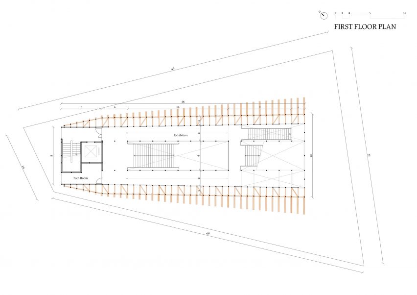Plan of Bahrain National Pavilion by Lina Ghotmeh