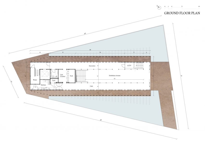 Plan of Bahrain National Pavilion by Lina Ghotmeh