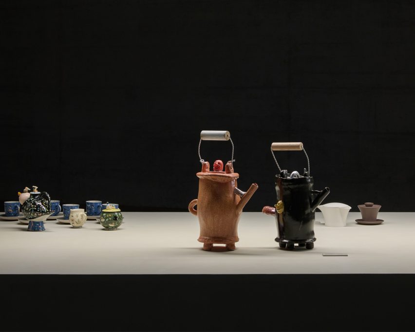 Teapots with happy faces