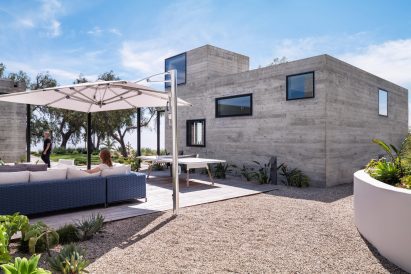 Board-formed concrete structures