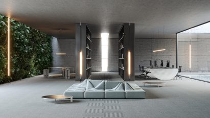 The brand's flooring in a grey colour