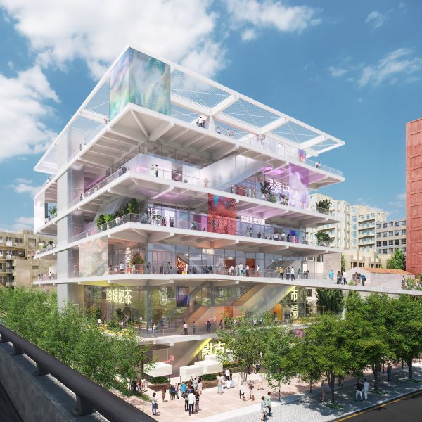Exterior render of Market Cube in Taiwan