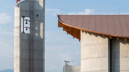 Narac curved concrete church Albania