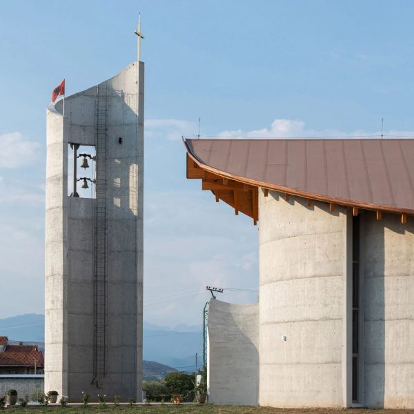 Narac curved concrete church Albania