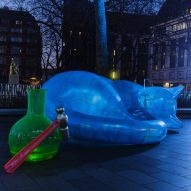 Sleeping inflatable cat