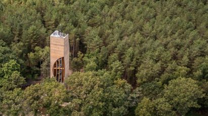 Watchtower overlooking forest Netherlands
