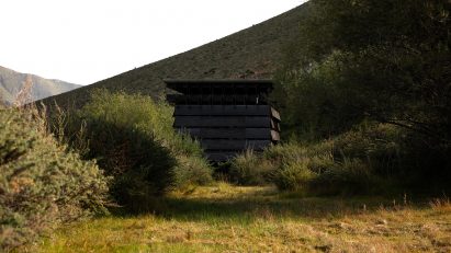 Beehive observatory made from carbonised wood