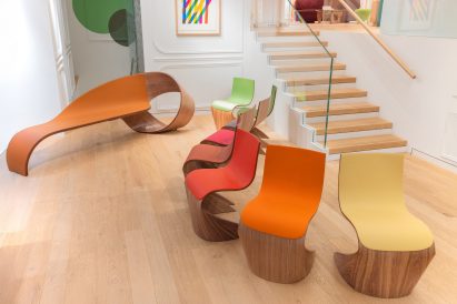 Pierre Renart creates "fluid and dynamic" bench for Longchamp's first furniture collection