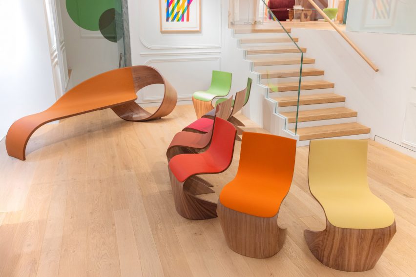 Pierre Renart creates "fluid and dynamic" bench for Longchamp's first furniture collection