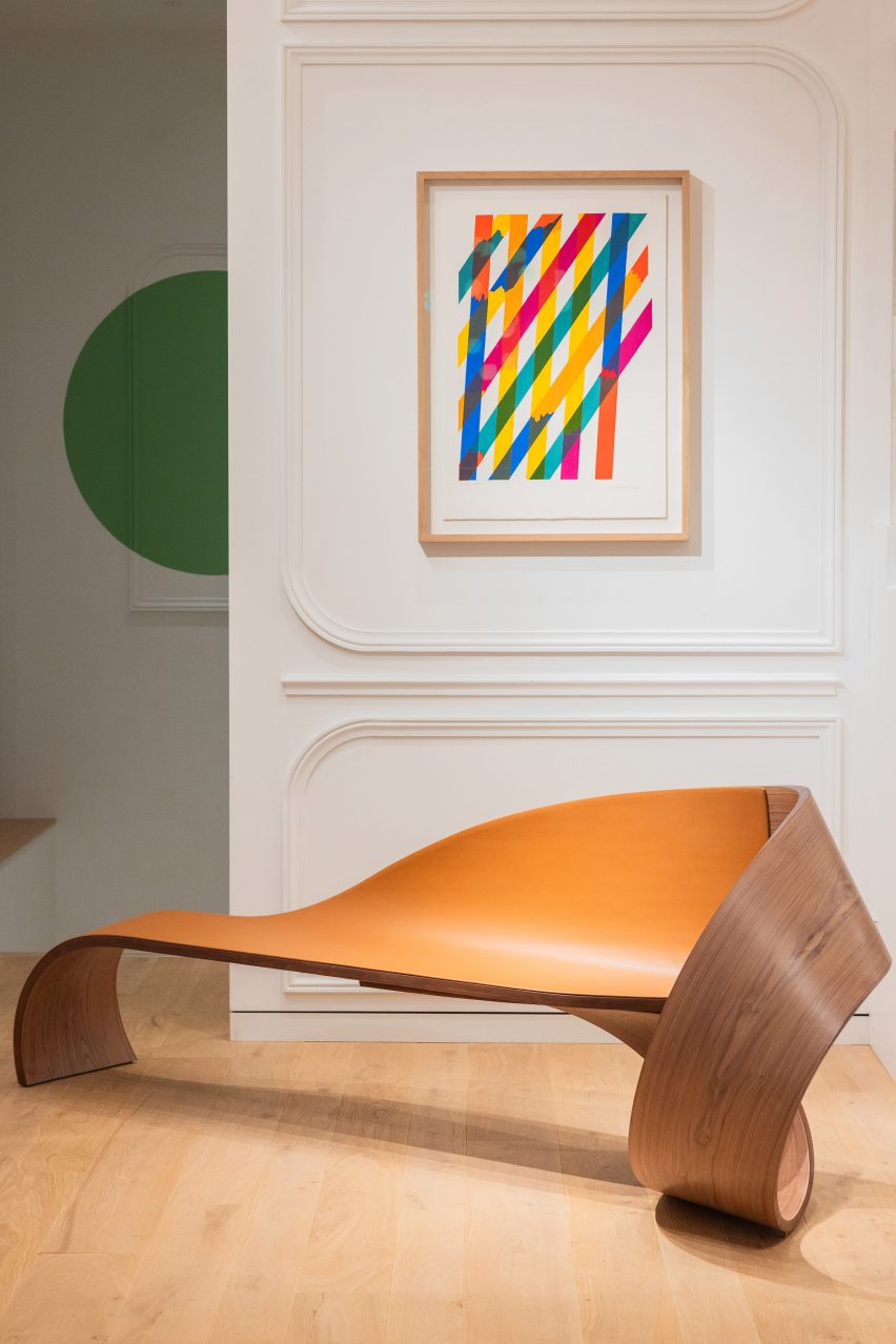 Pierre Renart creates "fluid and dynamic" bench for Longchamp's first furniture collection