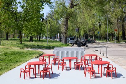 Children's tables and chairs at Milan design week