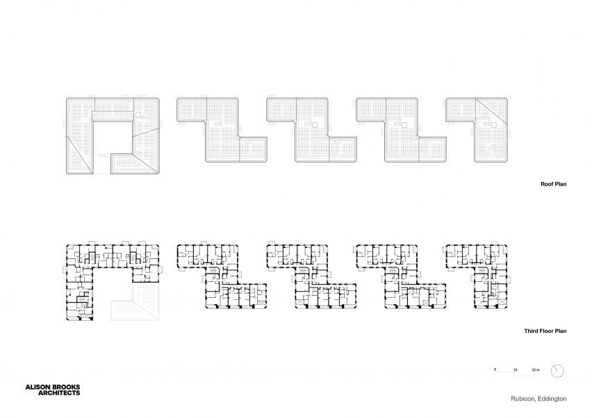 Plans of Rubicon housing by Alison Brooks Architects