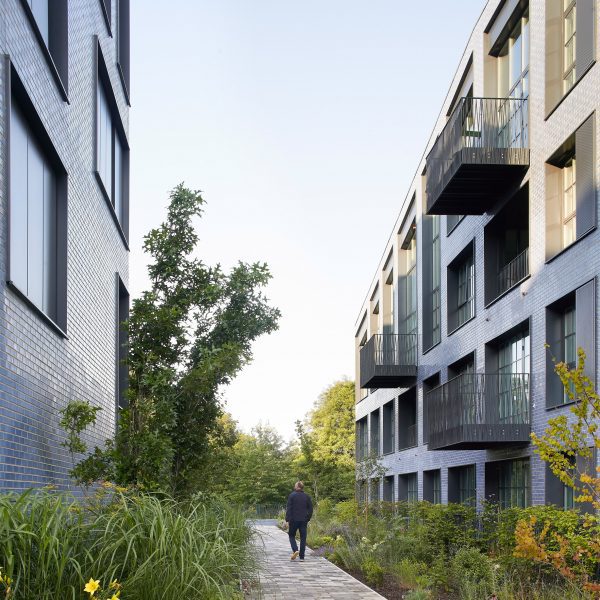 Courtyard at Rubicon housing by Alison Brooks Architects