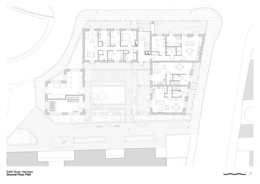 Plan of Edith Road by Satish Jassal Architects