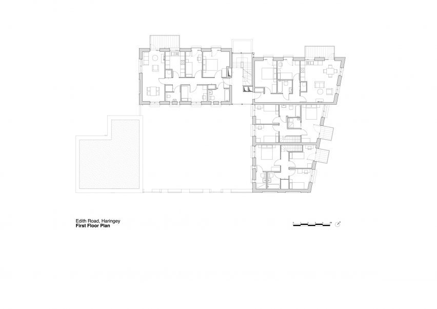 Plan of Edith Road by Satish Jassal Architects