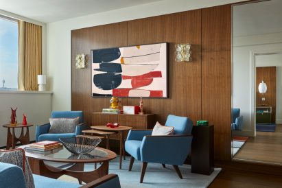 Mid-century modern interior sitting room