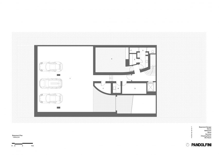 Plan of South Yarra House by Pandolfini Architects