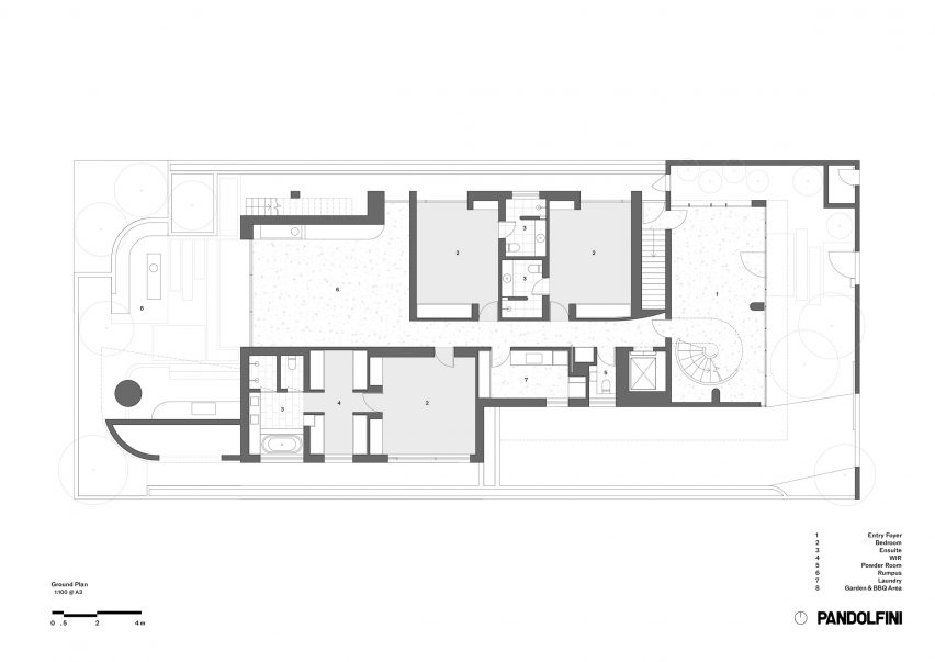 Plan of South Yarra House by Pandolfini Architects
