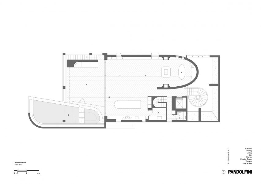 Plan of South Yarra House by Pandolfini Architects