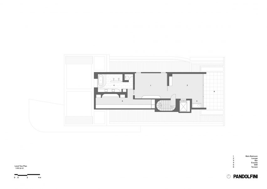 Plan of South Yarra House by Pandolfini Architects