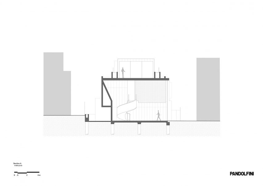 Section of South Yarra House by Pandolfini Architects