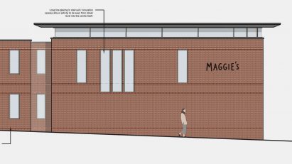Elevation drawing of Maggie's Liverpool by HB Architects