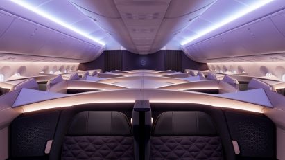 Business class Riyadh Air cabin interior by PriestmanGoode