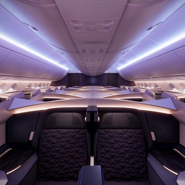 Business class Riyadh Air cabin interior by PriestmanGoode