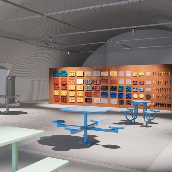 Eating Time section of Prison Times exhibition by Dropcity at Milan design week 2025