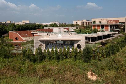 Educational building with ponds in India by Studio Naqshbandi