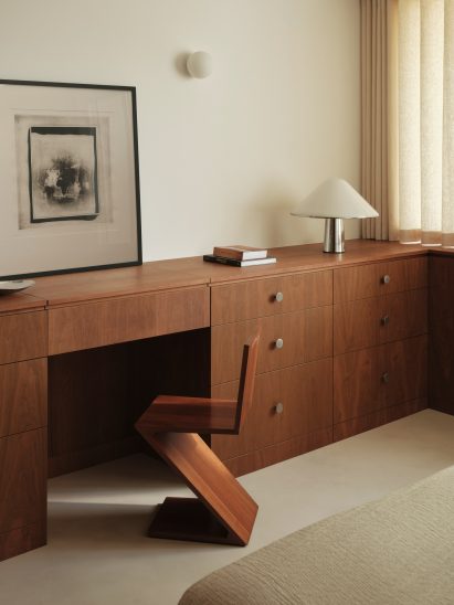 Bedroom interior at Pine Heath in London