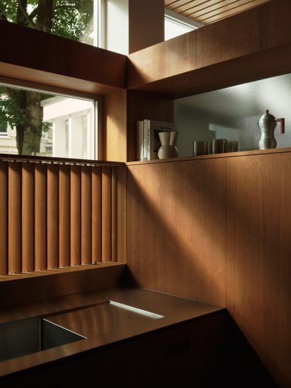 Kitchen space at Pine Heath by Studio Hagen Hall