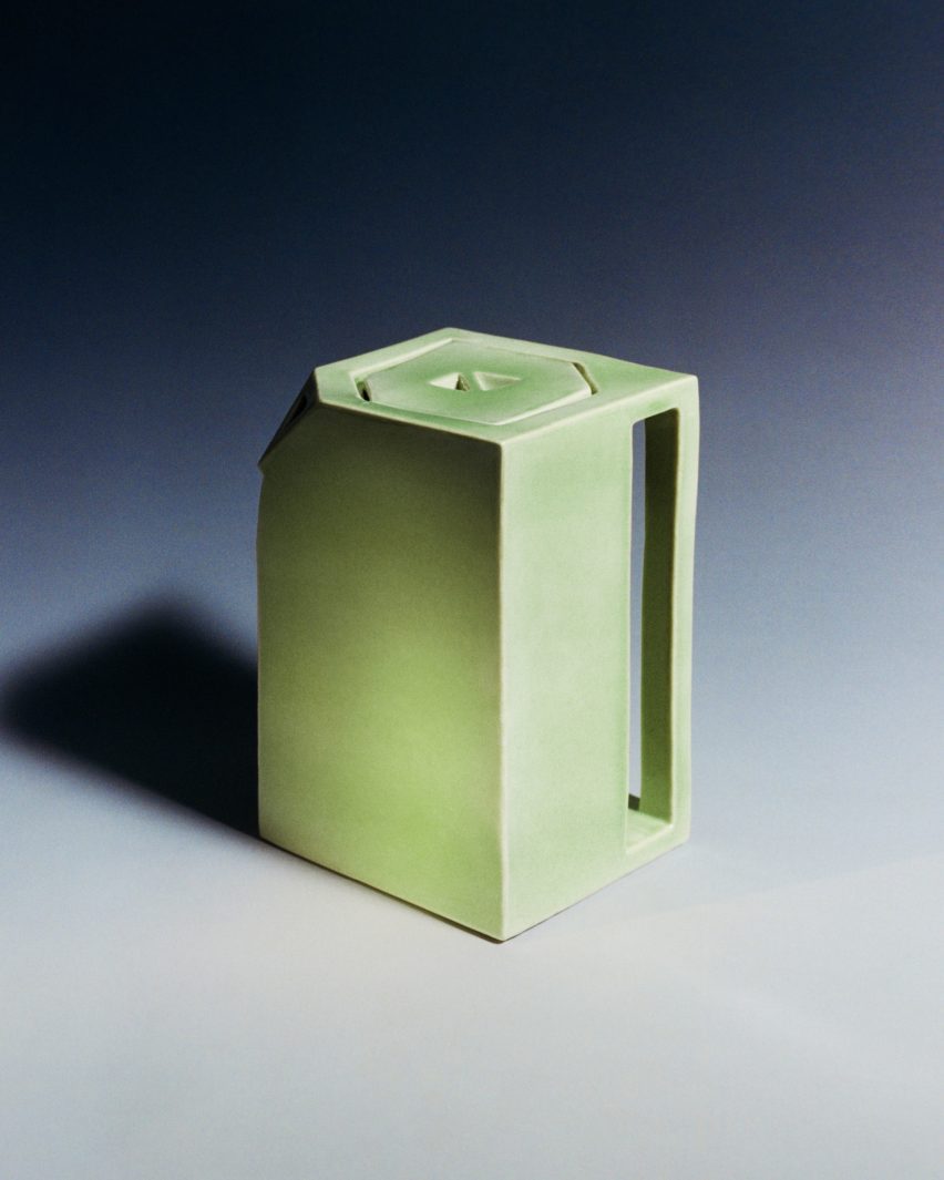 Square green teapot