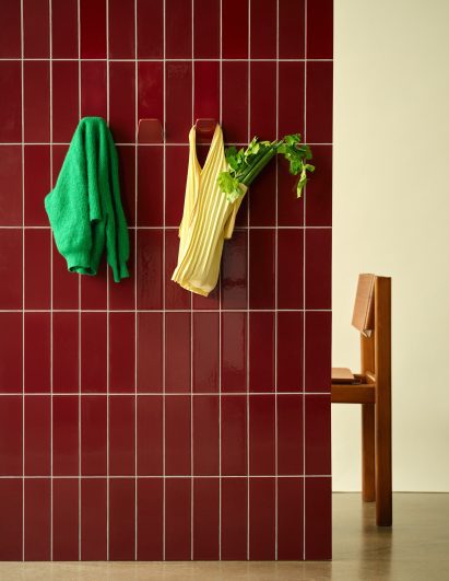 Red UU Tiles by Unknown Untitled with integrated hooks