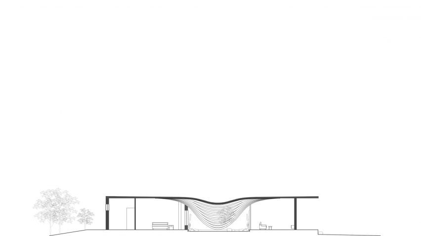 Section of Vaazh House in India by VY Architecture Studio