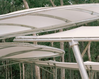 Close-up of canopies at the Wangun Amphitheatre by Equity Office