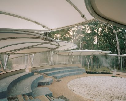 Seating space within community amphitheatre by Equity Office