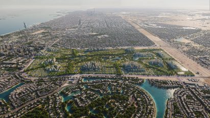 Bird's eye view of the masterplan