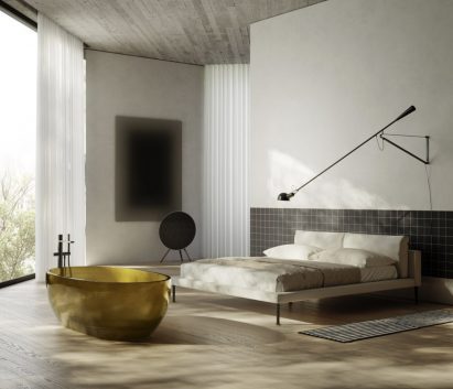 Antoniolupi's furniture displayed within a bedroom