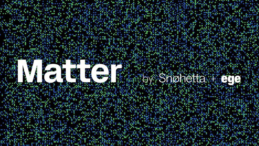 Text on a pixelated background